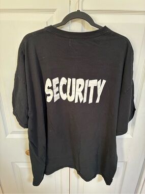 Gildan Black Tee with White Logo Print